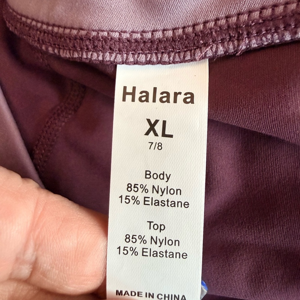 HALARA Women’s Leggings, Crossover 2-Tone Waist, size XL, colors Plum and Lilac - Picture 6 of 8